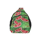 Watermelons tropical palm leaves pattern backgroun All Over Print Chest Bag