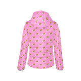 Pancake Pattern Print Design 04 Women's Padded Hooded Jacket