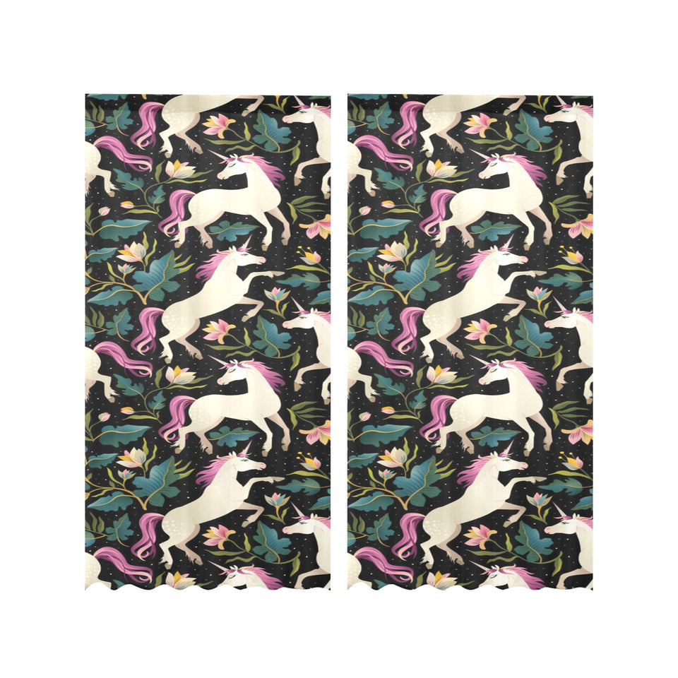 Unicorns forest background Gauze Curtain