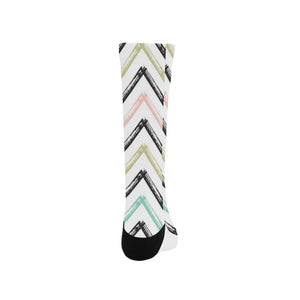 zigzag  chevron paint pattern Crew Socks