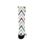 zigzag  chevron paint pattern Crew Socks