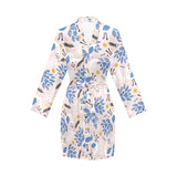 Cute peacock pattern Women's Long Sleeve Belted Night Robe