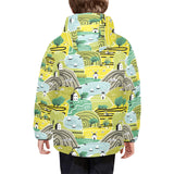 Hand drawn windmill pattern Kids' Boys' Girls' Padded Hooded Jacket