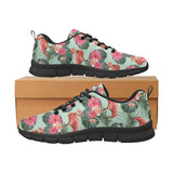 Beautiful flamingo tropical palm leaves hibiscus p Women's Sneaker Shoes