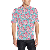 3D sakura cherry blossom pattern Men's All Over Print Polo Shirt