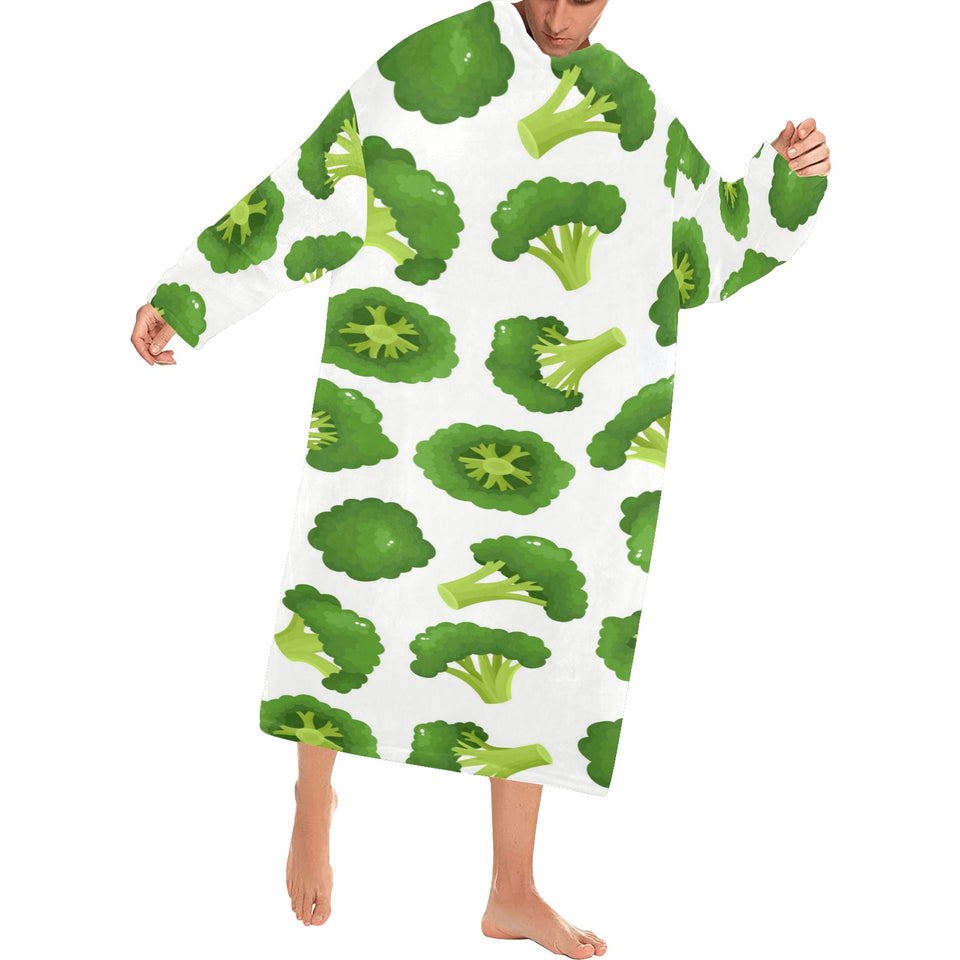 Cute broccoli pattern Blanket Robe with Sleeves