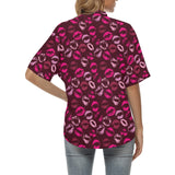 Lips Pattern Print Design 03 Women's All Over Print Hawaiian Shirt