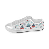 Cute color paper sailboat pattern Men's Low Top Shoes White