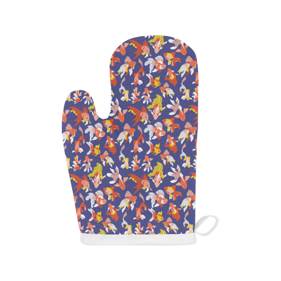 Goldfish Pattern Print Design 04 Heat Resistant Oven Mitts