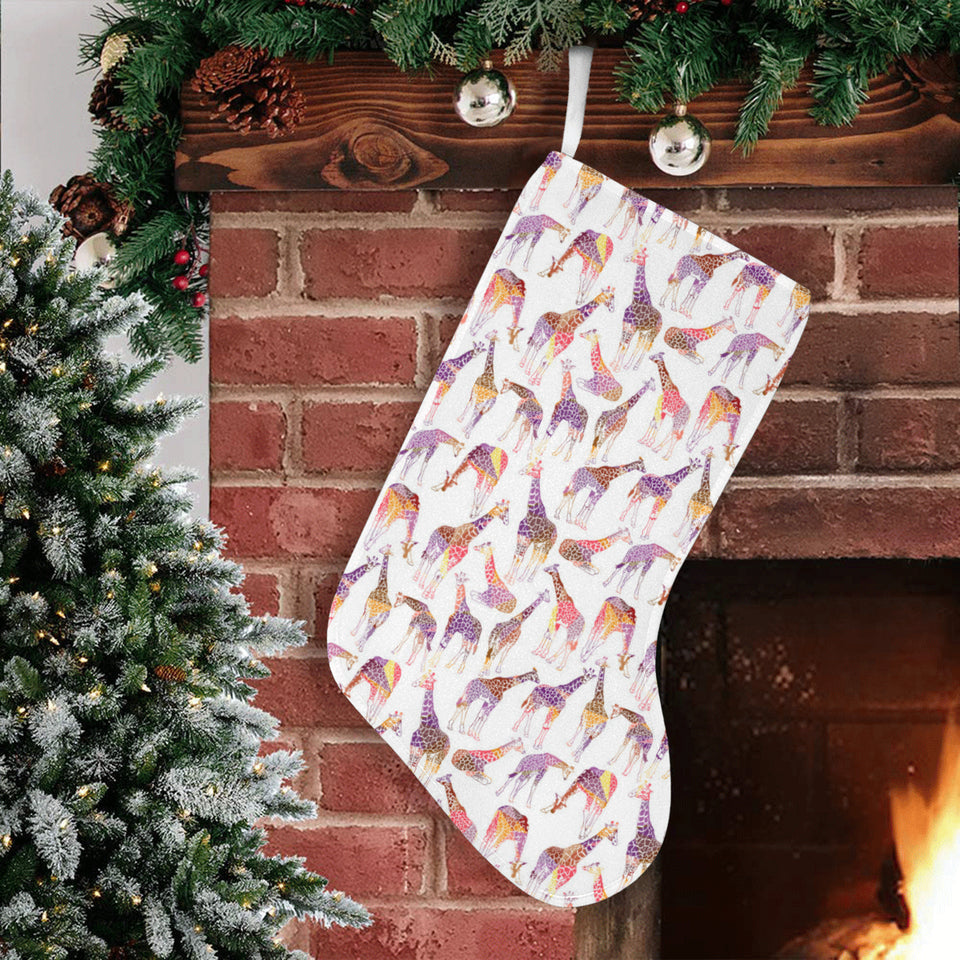 Giraffe Pattern Print Design 02 Christmas Stocking