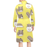 Cute Hamster pattern Men's Long Sleeve Belted Night Robe