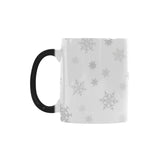 Snowflake pattern white background Morphing Mug Heat Changing Mug