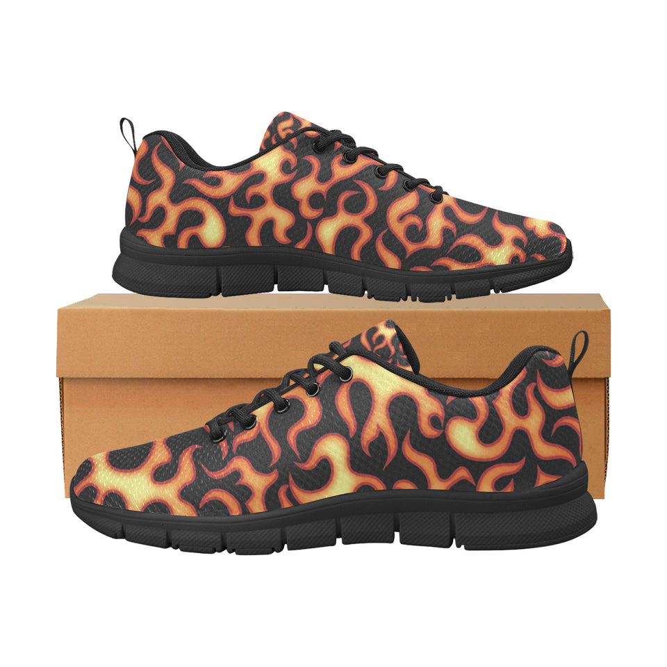 Fire flame dark pattern Men's Sneaker Shoes