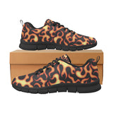 Fire flame dark pattern Men's Sneaker Shoes