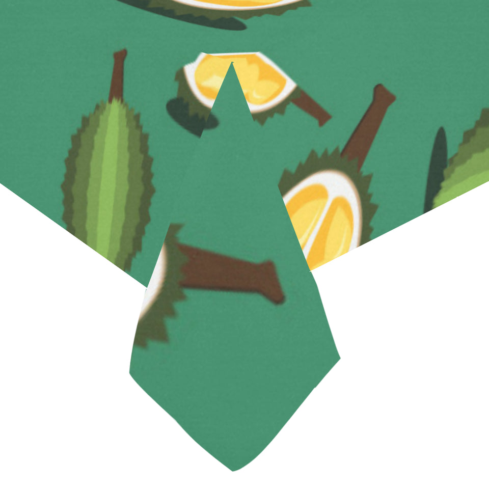 Durian pattern green background Tablecloth
