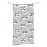 Cute raccoons leaves dot Bath Towel