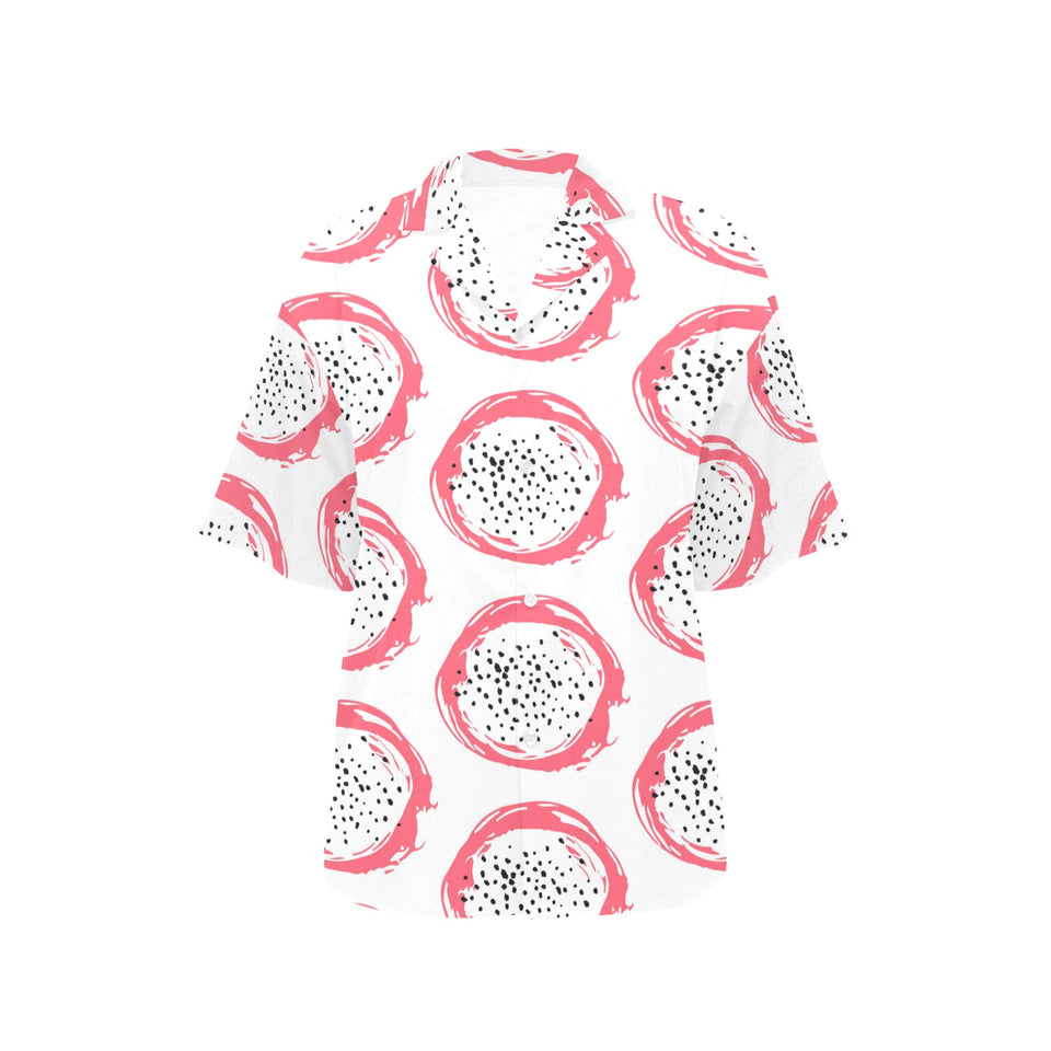 Hand drawn dragon fruit Women's All Over Print Hawaiian Shirt