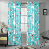 Christmas cute siberian husky puppie pattern Gauze Curtain