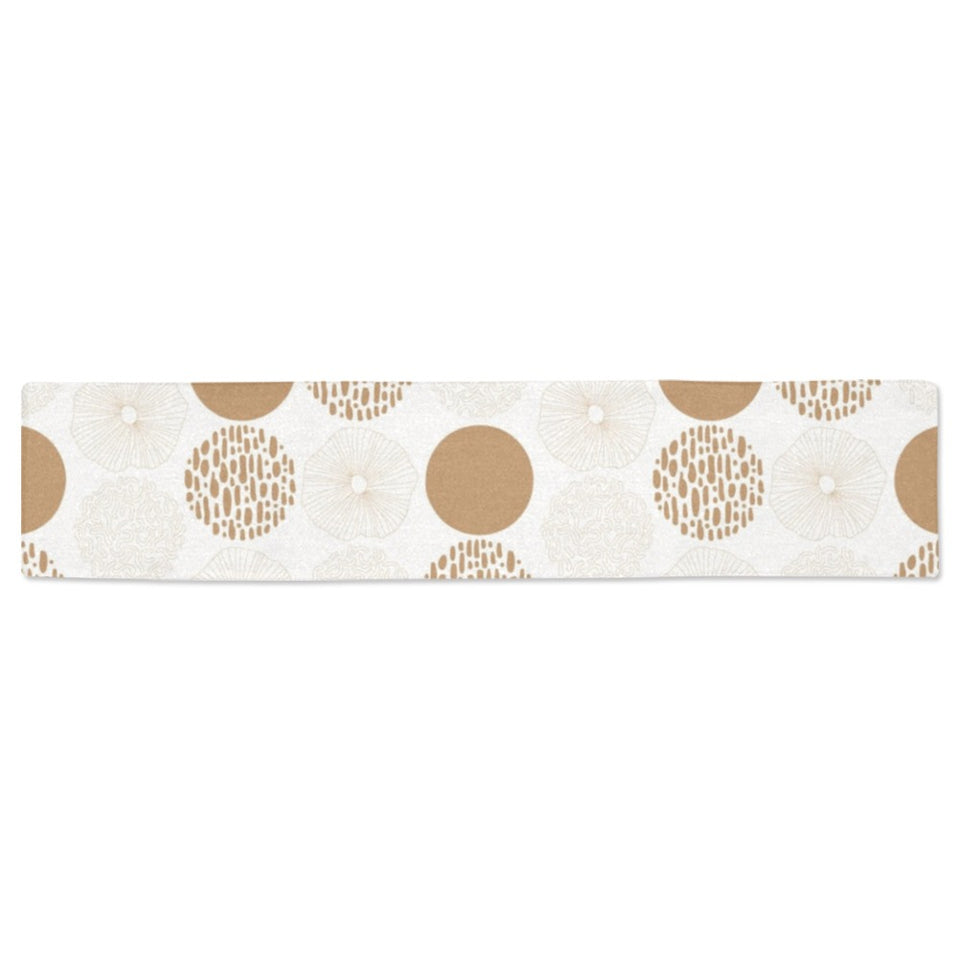 Gold Texture mushroom pattern Table Runner