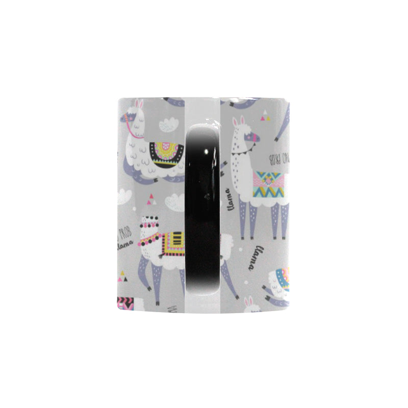 Cute Llama Alpaca pattern Morphing Mug Heat Changing Mug