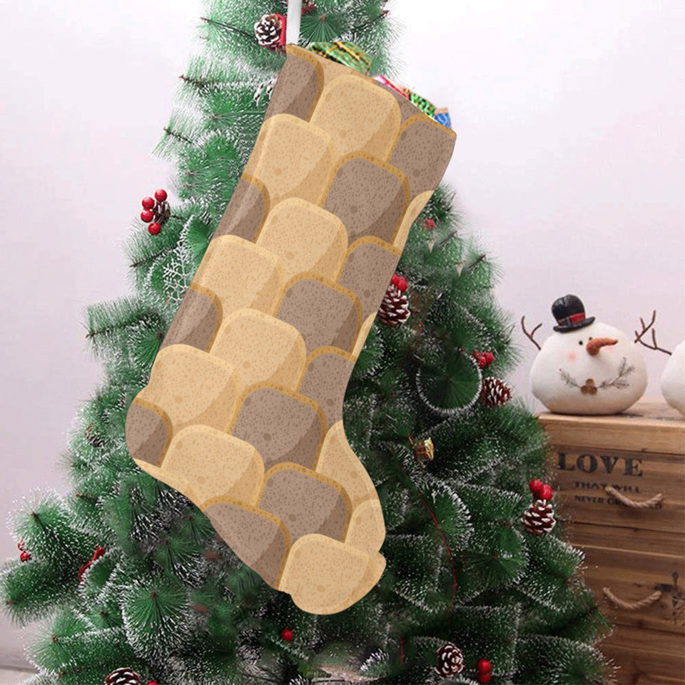 Bread Toast Pattern Print Design 04 Christmas Stocking