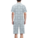 Traditional indian element pattern Men's V-Neck Short Pajama Set