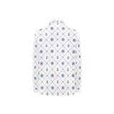 Anchor rudder nautical design pattern Women's Long Sleeve Polo Shirt
