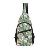 Toucan tropical green jungle palm pattern All Over Print Chest Bag