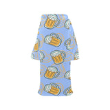 Beer pattern Blanket Robe with Sleeves
