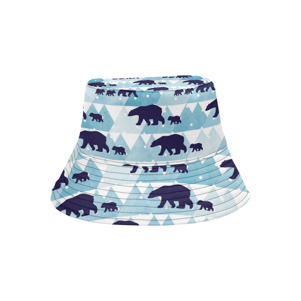 polar bear winter snow pattern Unisex Bucket Hat
