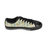 Seahorse shell starfish pattern background Men's Low Top Canvas Shoes Black