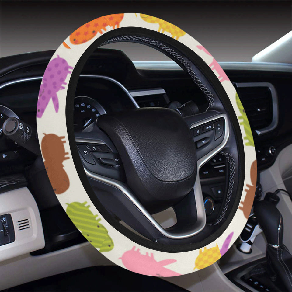 Hippopotamus Pattern Print Design 01 Car Steering Wheel Cover