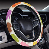 Hippopotamus Pattern Print Design 01 Car Steering Wheel Cover