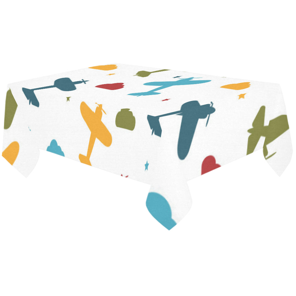 Airplane star cloud colorful Tablecloth