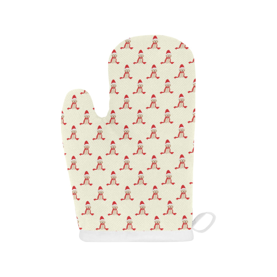 Golden Retriever Pattern Print Design 01 Heat Resistant Oven Mitts