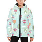 Hot Air Balloon design Pattern Kids' Boys' Girls' Padded Hooded Jacket