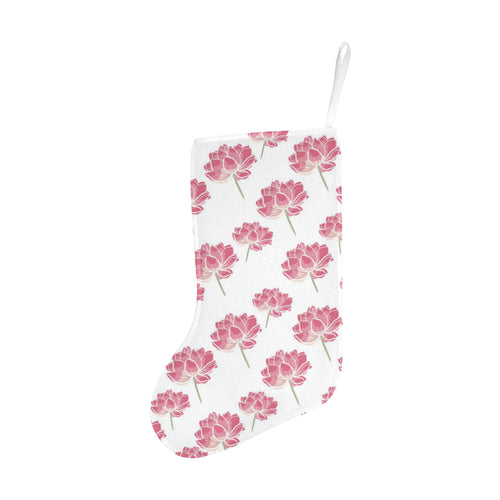 Pink lotus waterlily pattern Christmas Stocking