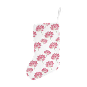 Pink lotus waterlily pattern Christmas Stocking