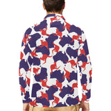Kangaroo Australian pattern Men's Long Sleeve Polo Shirt