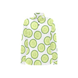 Cucumber slices pattern Women's Long Sleeve Polo Shirt