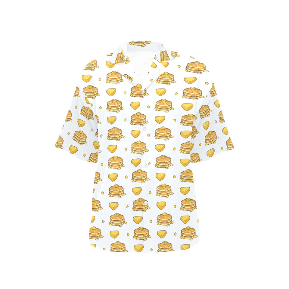 Pancake Pattern Print Design 03 Women's All Over Print Hawaiian Shirt