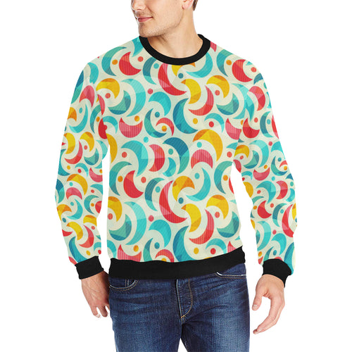 Colorful moon pattern Men's Crew Neck Sweatshirt