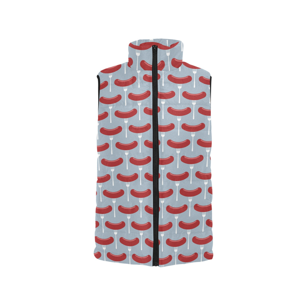 Sausage Pattern Print Design 02 Men's Padded Vest