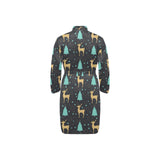 Deers star tree pattern Men's Long Sleeve Belted Night Robe
