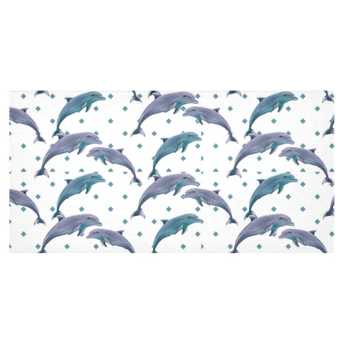 Dolphins pattern dotted background Tablecloth