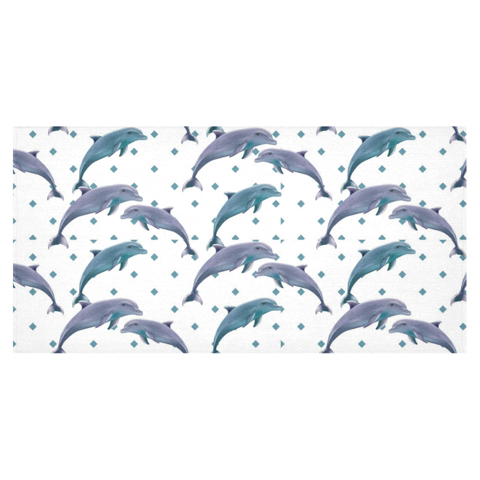 Dolphins pattern dotted background Tablecloth