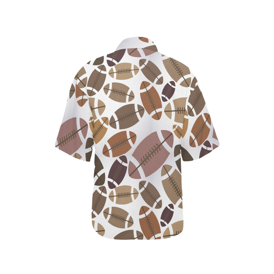 American football ball pattern Women's All Over Print Hawaiian Shirt