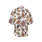 American football ball pattern Women's All Over Print Hawaiian Shirt
