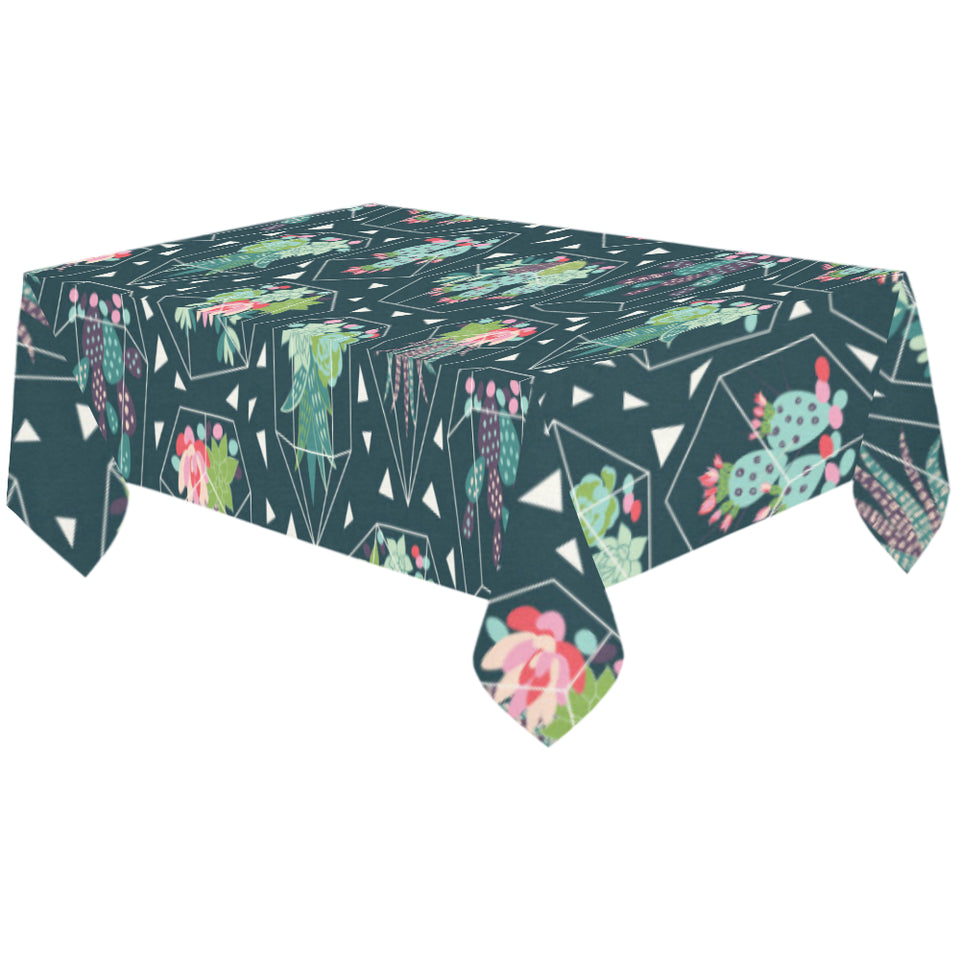 Cactus glass terrarium pattern Tablecloth