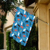 Colorful rhino pattern House Flag Garden Flag